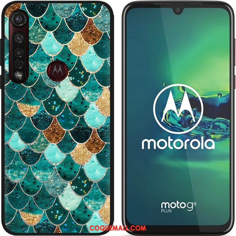 Étui Moto G8 Plus Chaud Dessin Animé Téléphone Portable, Coque Moto G8 Plus Tissu Peinture