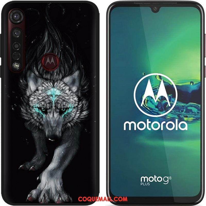 Étui Moto G8 Plus Chaud Dessin Animé Téléphone Portable, Coque Moto G8 Plus Tissu Peinture