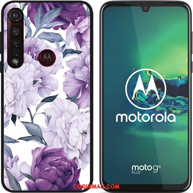 Étui Moto G8 Plus Chaud Dessin Animé Téléphone Portable, Coque Moto G8 Plus Tissu Peinture