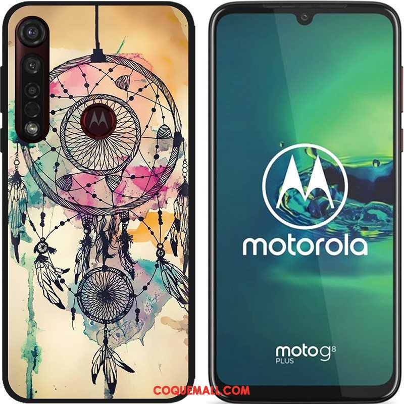 Étui Moto G8 Plus Chaud Dessin Animé Téléphone Portable, Coque Moto G8 Plus Tissu Peinture