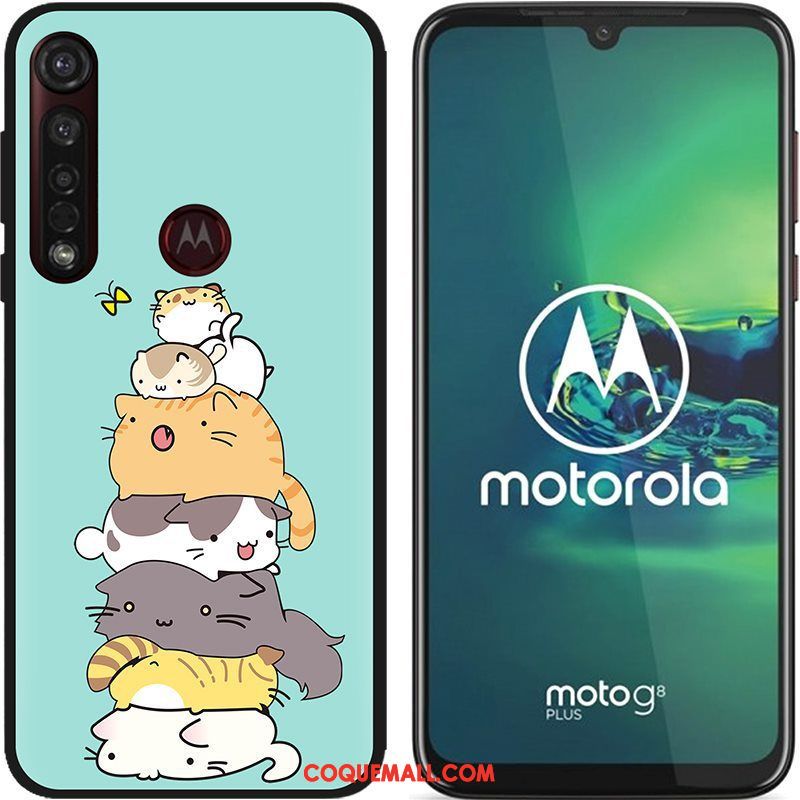 Étui Moto G8 Plus Chaud Dessin Animé Téléphone Portable, Coque Moto G8 Plus Tissu Peinture