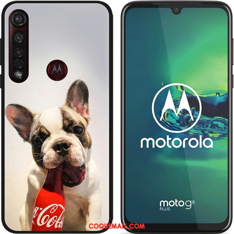 Étui Moto G8 Plus Chaud Dessin Animé Téléphone Portable, Coque Moto G8 Plus Tissu Peinture