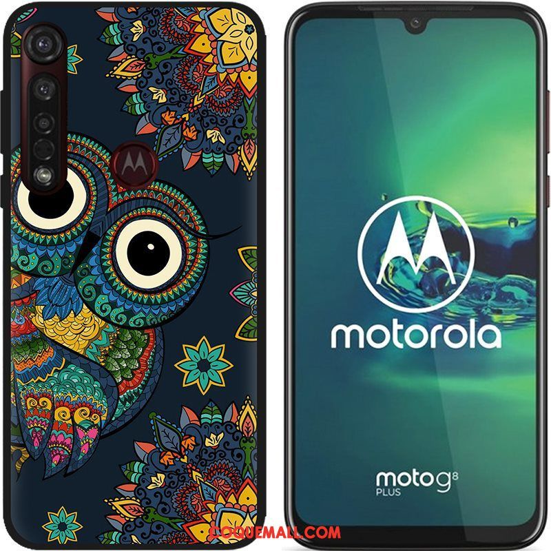 Étui Moto G8 Plus Chaud Dessin Animé Téléphone Portable, Coque Moto G8 Plus Tissu Peinture