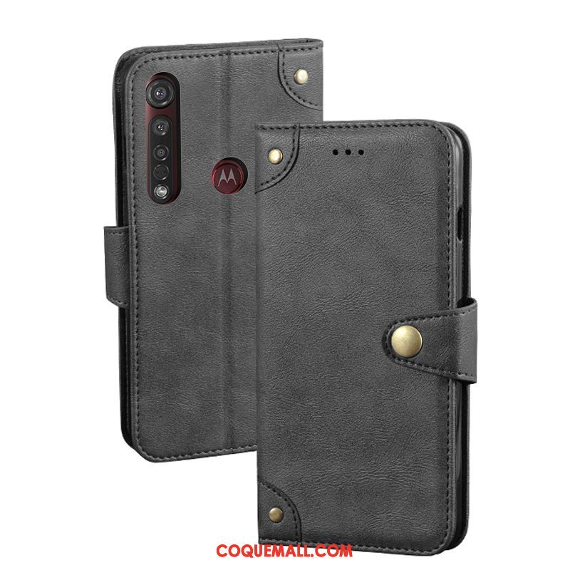 Étui Moto G8 Plus Créatif Téléphone Portable Portefeuille, Coque Moto G8 Plus Vintage Carte