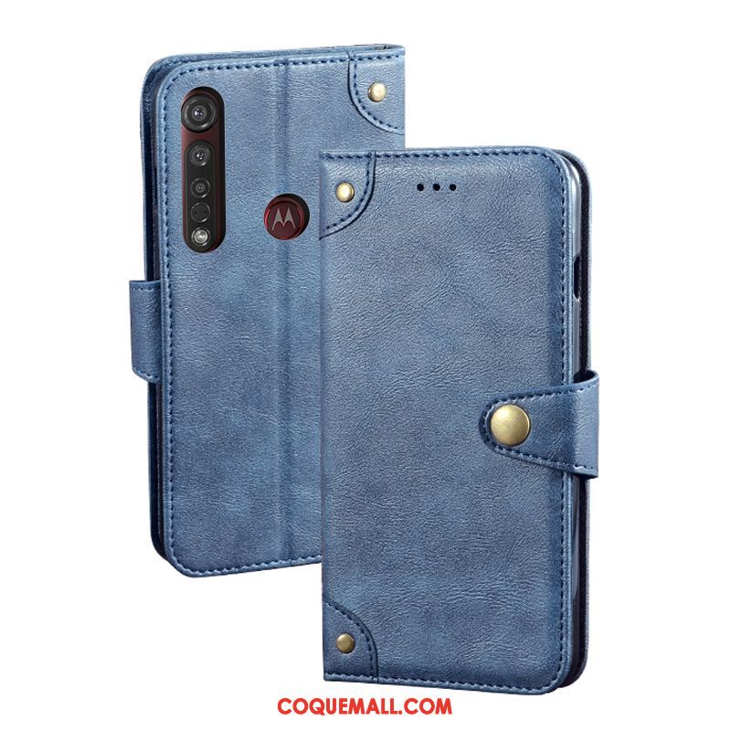 Étui Moto G8 Plus Créatif Téléphone Portable Portefeuille, Coque Moto G8 Plus Vintage Carte