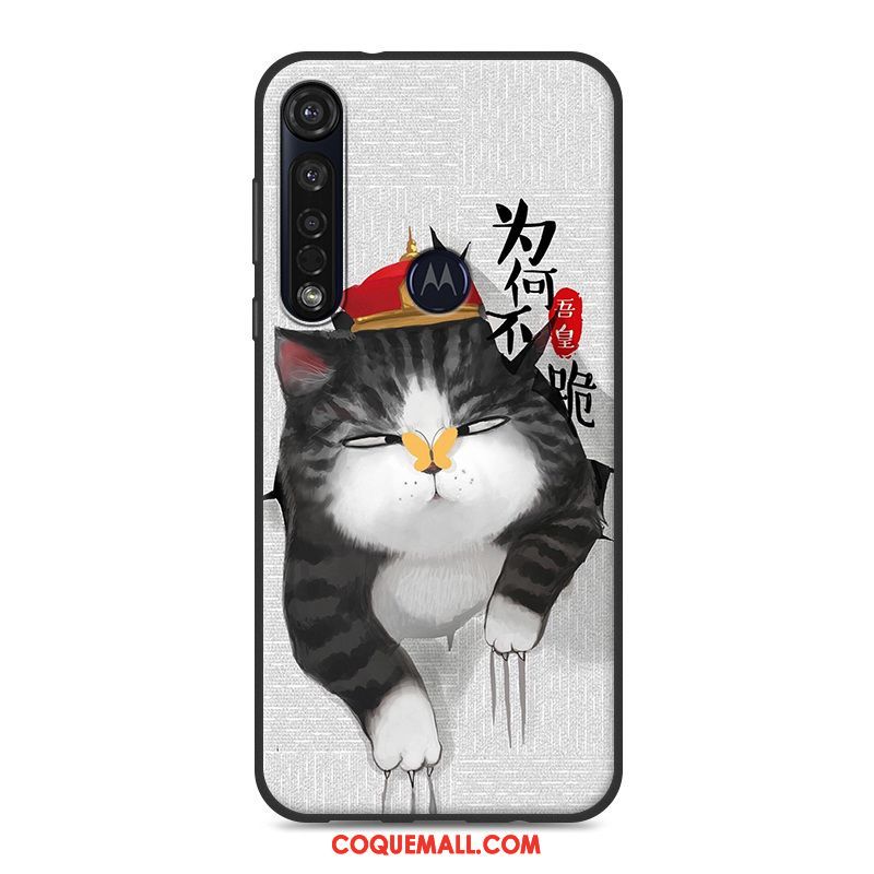 Étui Moto G8 Plus En Silicone Délavé En Daim Téléphone Portable, Coque Moto G8 Plus Gris Fluide Doux