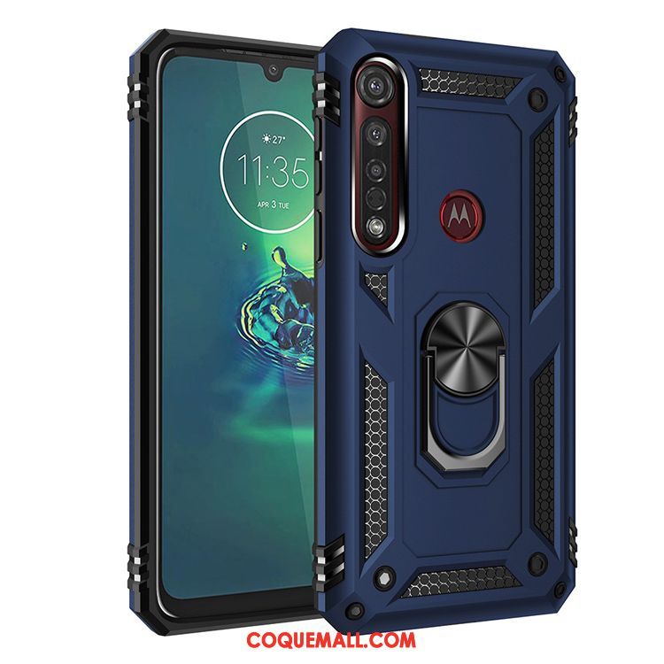 Étui Moto G8 Plus Fluide Doux Support Téléphone Portable, Coque Moto G8 Plus Rose Protection