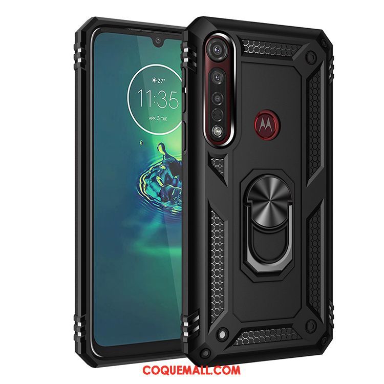 Étui Moto G8 Plus Fluide Doux Support Téléphone Portable, Coque Moto G8 Plus Rose Protection