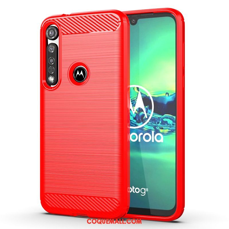 Étui Moto G8 Plus Fluide Doux Téléphone Portable Modèle Fleurie, Coque Moto G8 Plus Silicone Simple