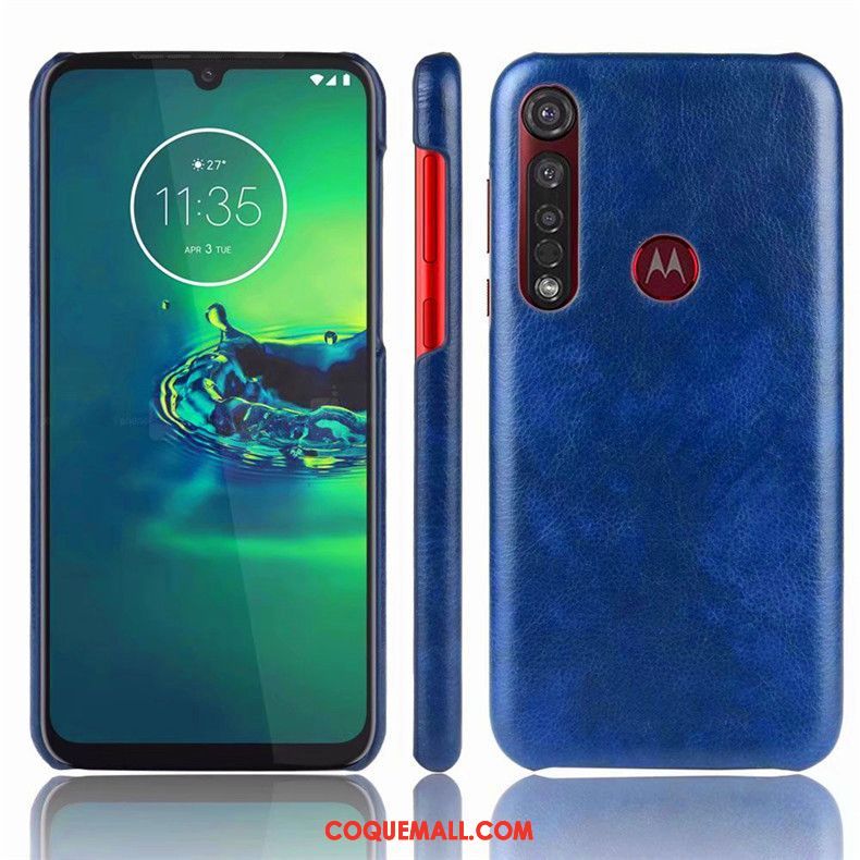 Étui Moto G8 Plus Incassable Protection Simple, Coque Moto G8 Plus Téléphone Portable Bleu