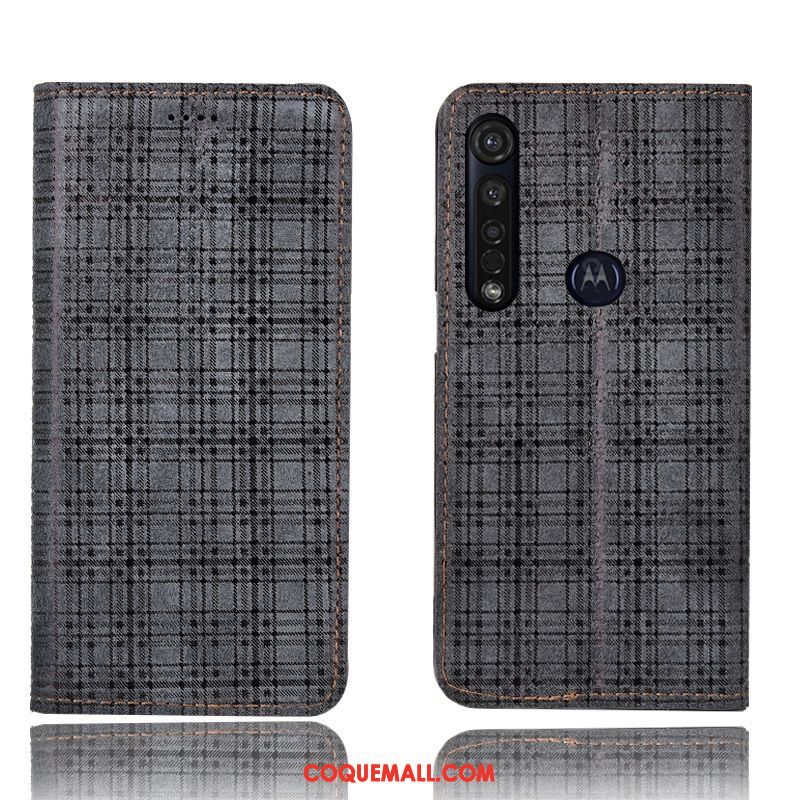 Étui Moto G8 Plus Incassable Tout Compris Protection, Coque Moto G8 Plus Velours En Cuir Braun