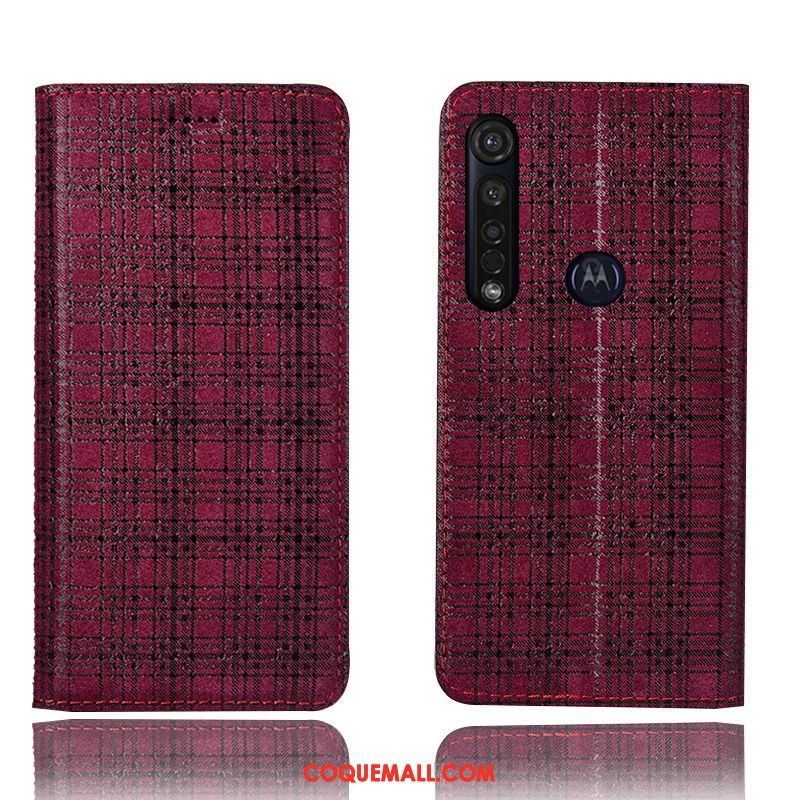 Étui Moto G8 Plus Incassable Tout Compris Protection, Coque Moto G8 Plus Velours En Cuir Braun