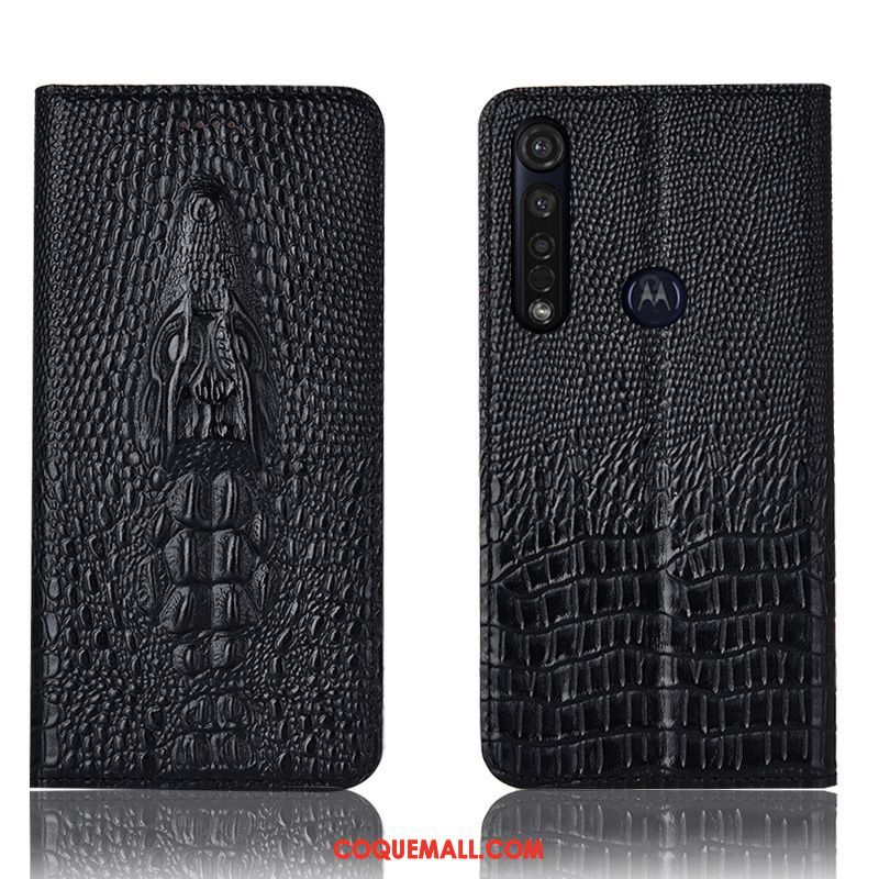 Étui Moto G8 Plus Protection Bleu Incassable, Coque Moto G8 Plus Tout Compris Crocodile