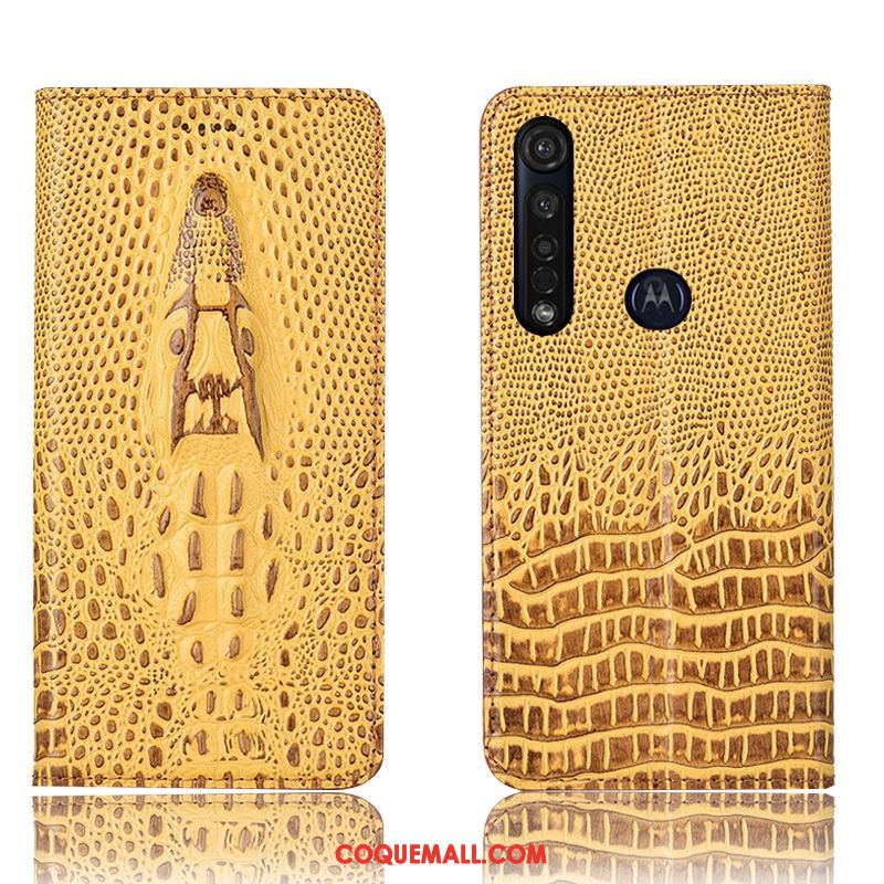 Étui Moto G8 Plus Protection Bleu Incassable, Coque Moto G8 Plus Tout Compris Crocodile