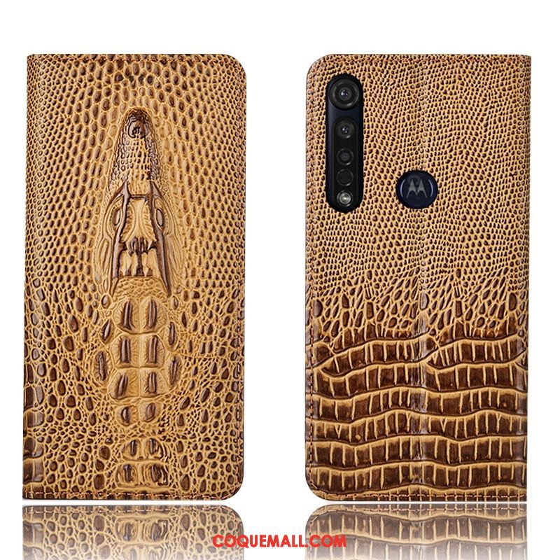 Étui Moto G8 Plus Protection Bleu Incassable, Coque Moto G8 Plus Tout Compris Crocodile