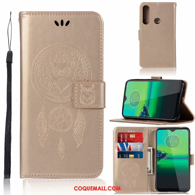 Étui Moto G8 Plus Protection Carte Téléphone Portable, Coque Moto G8 Plus En Cuir Incassable