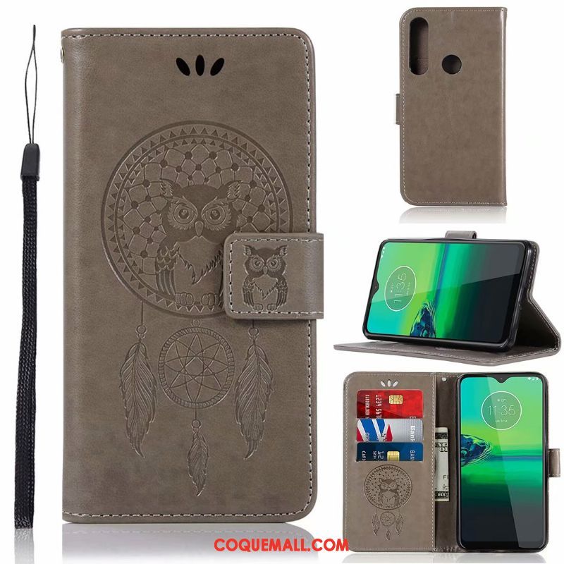 Étui Moto G8 Plus Protection Carte Téléphone Portable, Coque Moto G8 Plus En Cuir Incassable