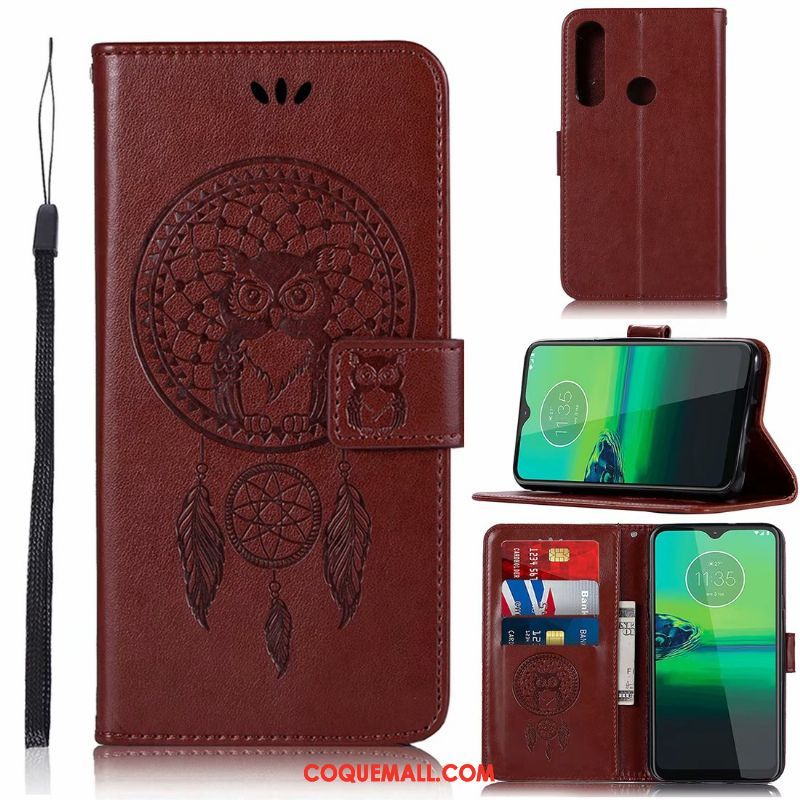 Étui Moto G8 Plus Protection Carte Téléphone Portable, Coque Moto G8 Plus En Cuir Incassable