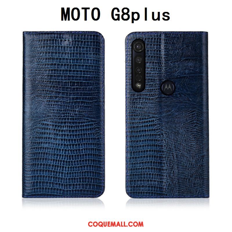 Étui Moto G8 Plus Tout Compris En Cuir Incassable, Coque Moto G8 Plus Silicone Téléphone Portable Braun
