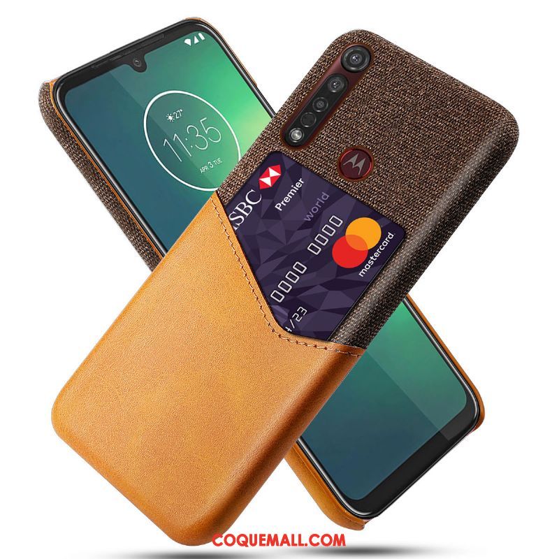 Étui Moto G8 Plus Téléphone Portable Cool En Cuir, Coque Moto G8 Plus Rouge Protection