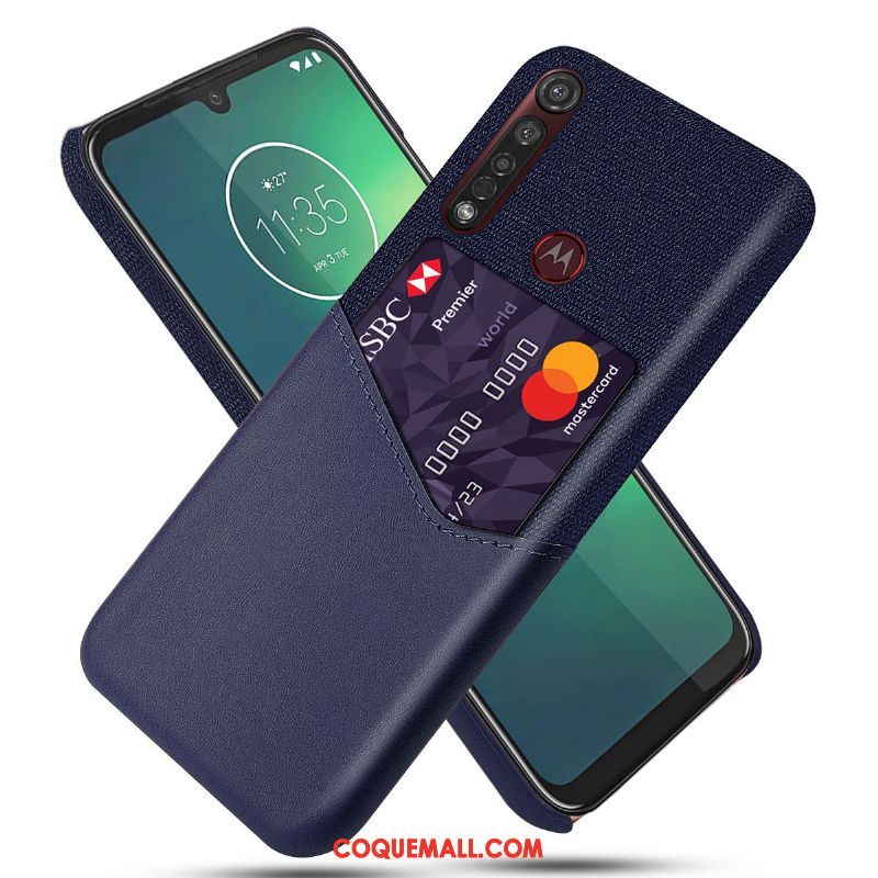 Étui Moto G8 Plus Téléphone Portable Cool En Cuir, Coque Moto G8 Plus Rouge Protection