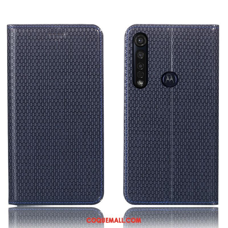 Étui Moto G8 Plus Téléphone Portable Protection Incassable, Coque Moto G8 Plus Tout Compris En Cuir Braun