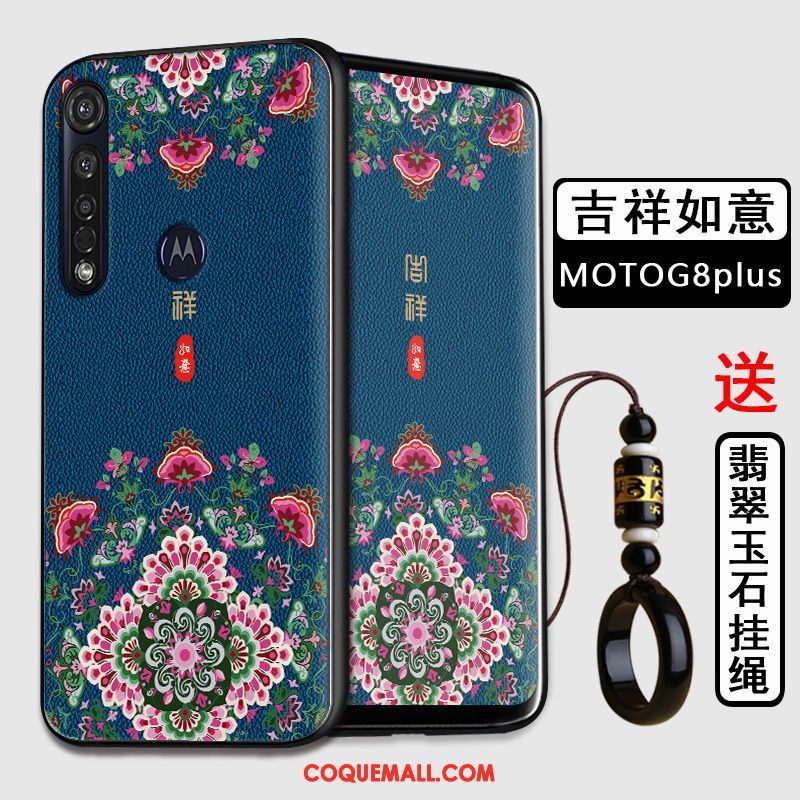 Étui Moto G8 Plus Téléphone Portable Tout Compris Style Chinois, Coque Moto G8 Plus Protection Silicone
