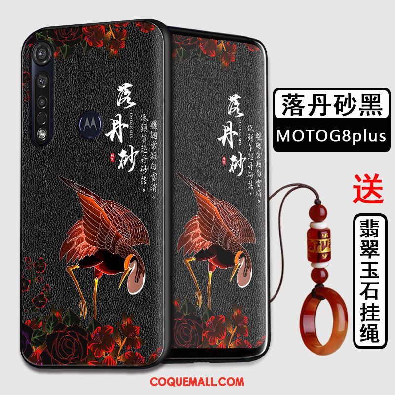 Étui Moto G8 Plus Téléphone Portable Tout Compris Style Chinois, Coque Moto G8 Plus Protection Silicone