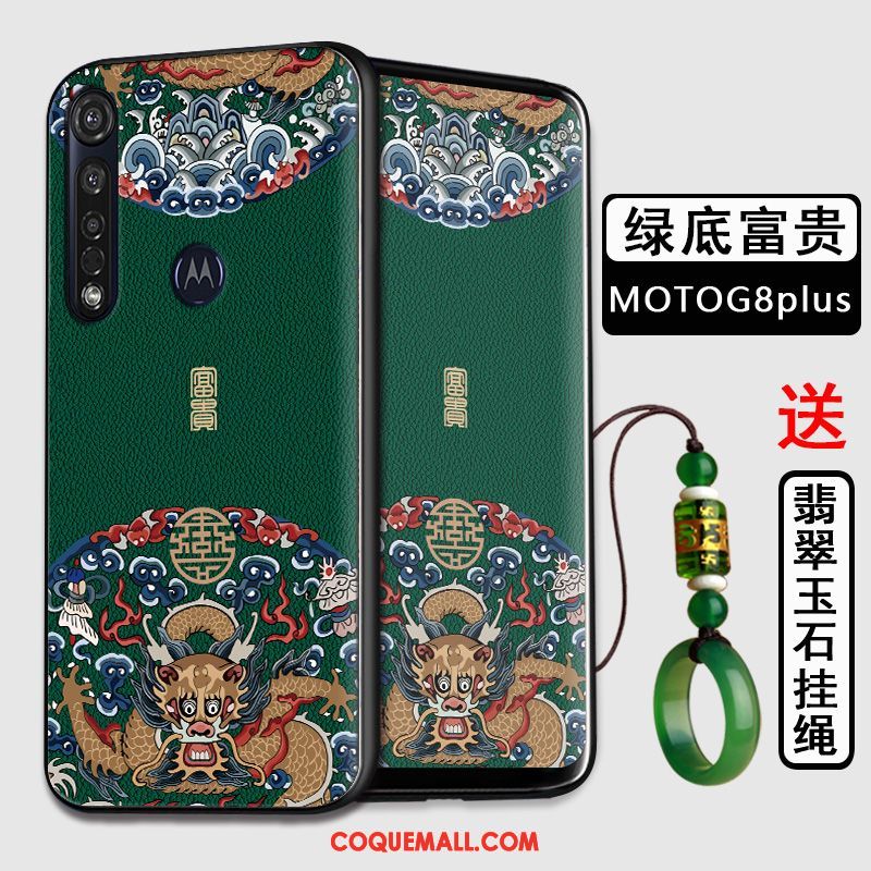 Étui Moto G8 Plus Téléphone Portable Tout Compris Style Chinois, Coque Moto G8 Plus Protection Silicone