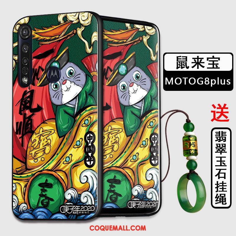 Étui Moto G8 Plus Téléphone Portable Tout Compris Style Chinois, Coque Moto G8 Plus Protection Silicone