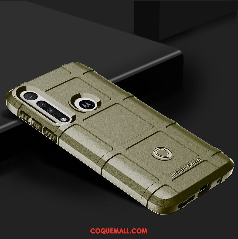 Étui Moto G8 Plus Épaissir Téléphone Portable Noir, Coque Moto G8 Plus Silicone Protection