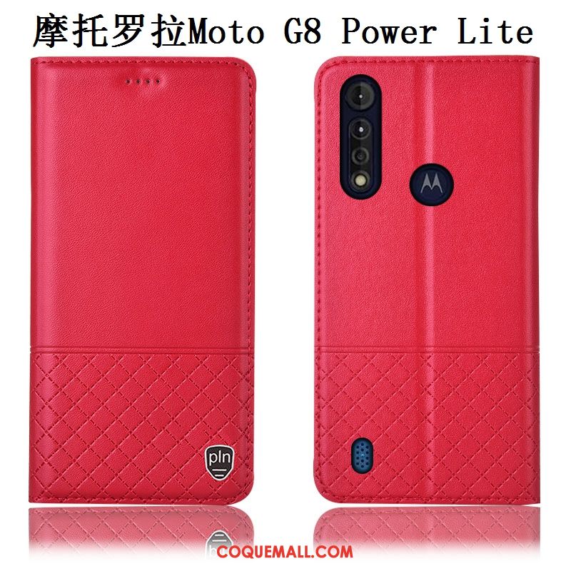 Étui Moto G8 Power Lite Incassable Téléphone Portable Bleu, Coque Moto G8 Power Lite Tout Compris Protection