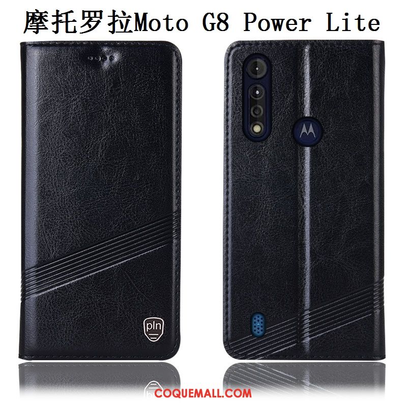 Étui Moto G8 Power Lite Téléphone Portable Cuir Véritable Protection, Coque Moto G8 Power Lite Modèle Fleurie Incassable