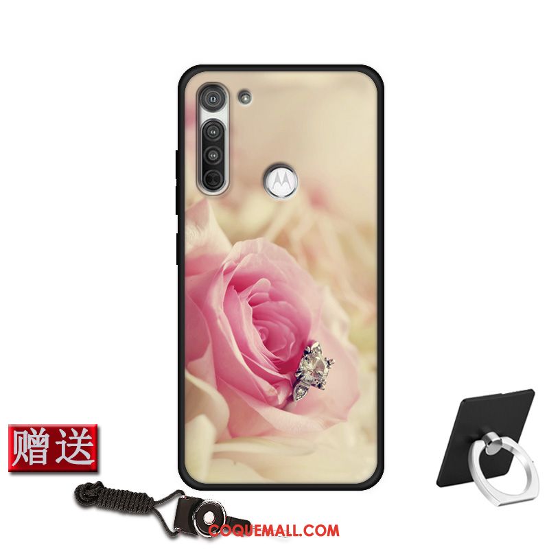 Étui Moto G8 Power Rouge Tout Compris Téléphone Portable, Coque Moto G8 Power Délavé En Daim Fluide Doux