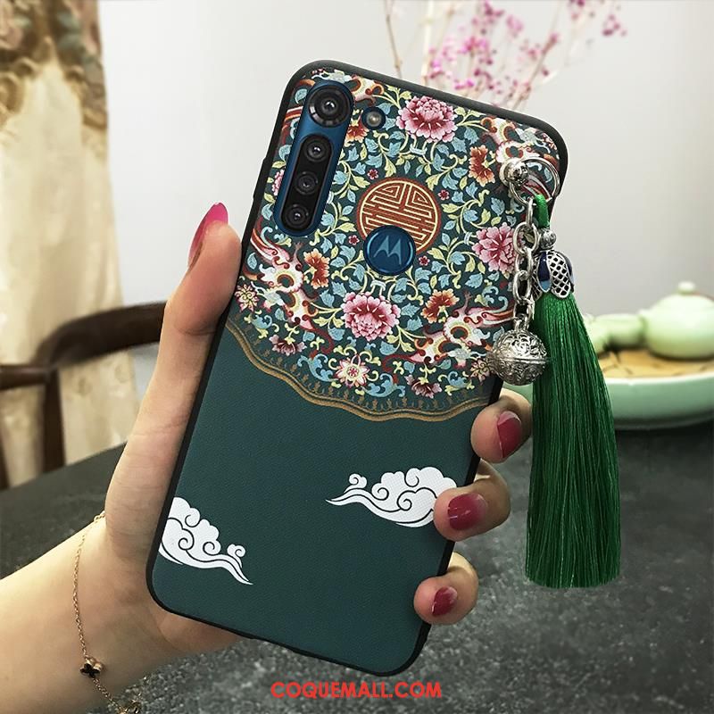 Étui Moto G8 Power Vintage À Franges Téléphone Portable, Coque Moto G8 Power Ornements Suspendus Palais