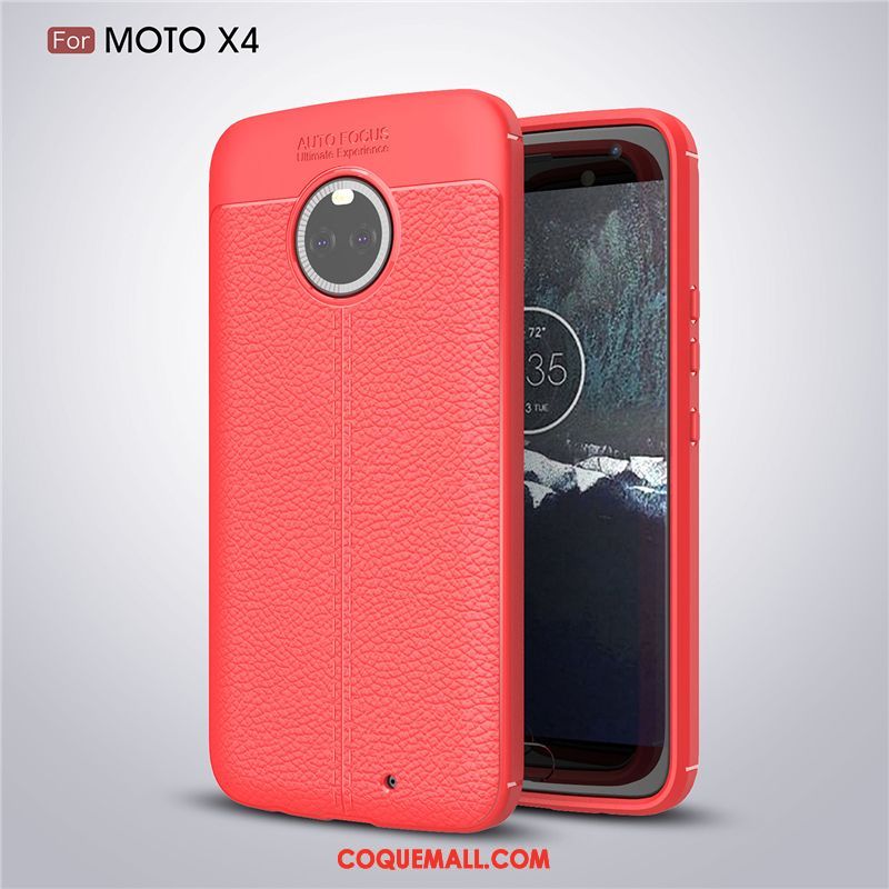 Étui Moto X4 Fluide Doux Silicone Protection, Coque Moto X4 Cuir Étoile