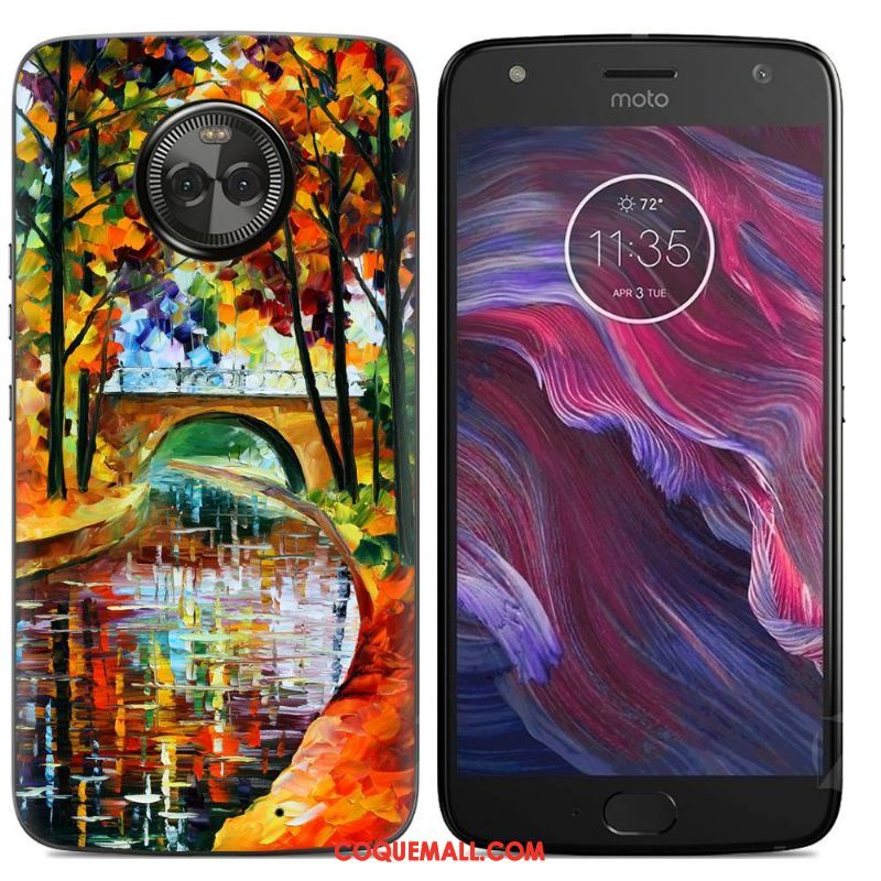 Étui Moto X4 Multicolore Dessin Animé Téléphone Portable, Coque Moto X4 Silicone Peinture