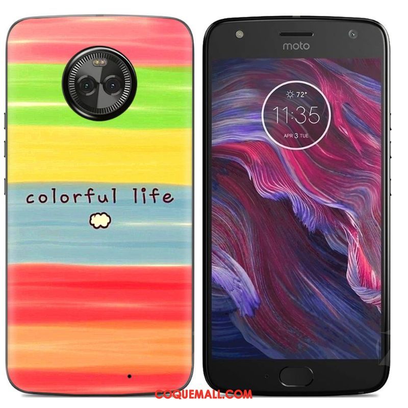 Étui Moto X4 Multicolore Dessin Animé Téléphone Portable, Coque Moto X4 Silicone Peinture