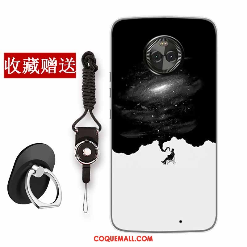 Étui Moto X4 Noir Incassable Créatif, Coque Moto X4 Silicone Fluide Doux