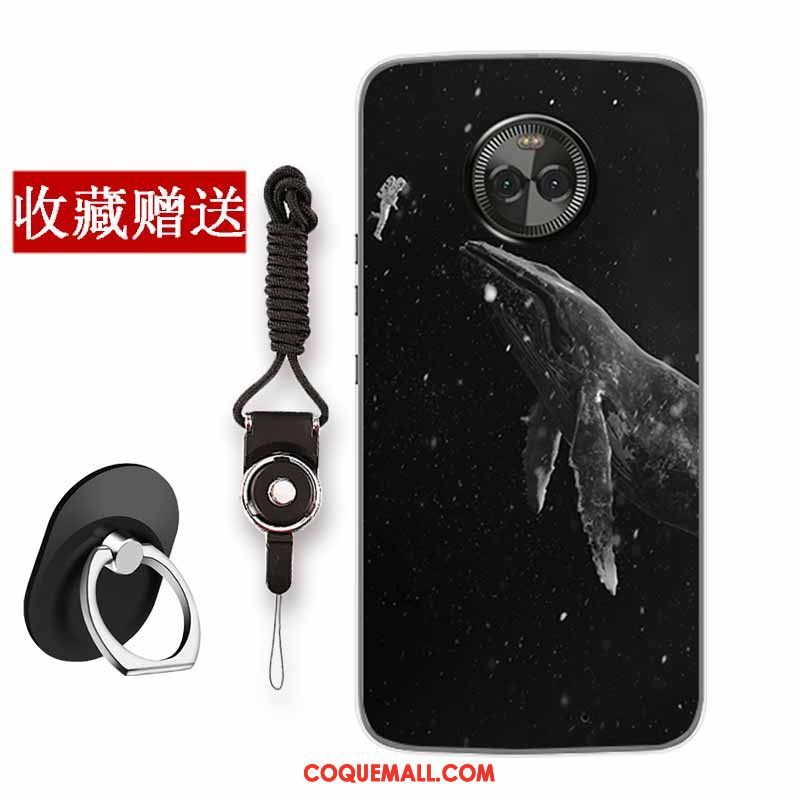 Étui Moto X4 Noir Incassable Créatif, Coque Moto X4 Silicone Fluide Doux