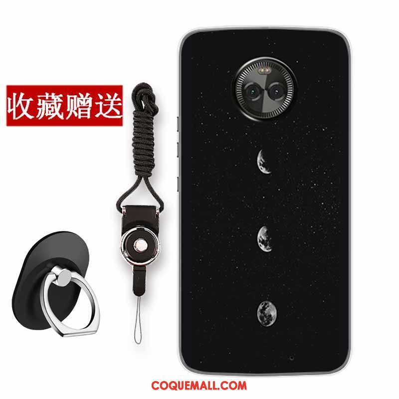 Étui Moto X4 Noir Incassable Créatif, Coque Moto X4 Silicone Fluide Doux