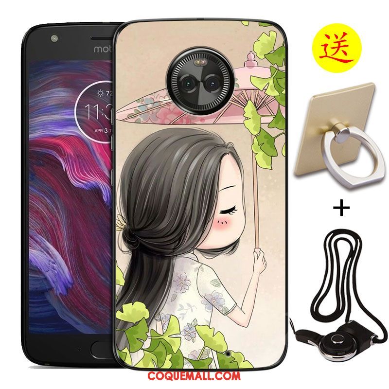 Étui Moto X4 Peinture Téléphone Portable Protection, Coque Moto X4 Noir Incassable Beige