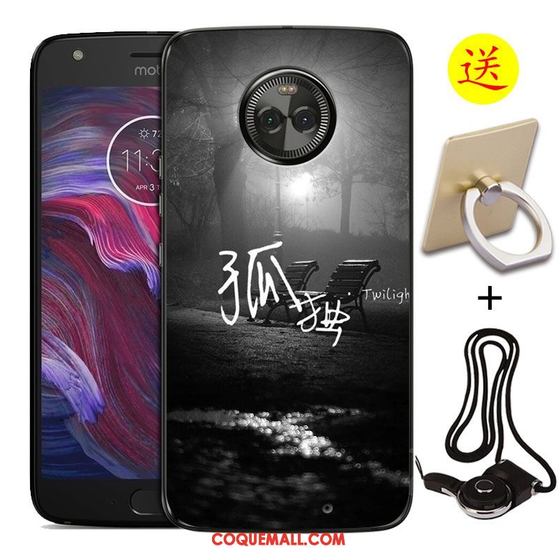 Étui Moto X4 Peinture Téléphone Portable Protection, Coque Moto X4 Noir Incassable Beige