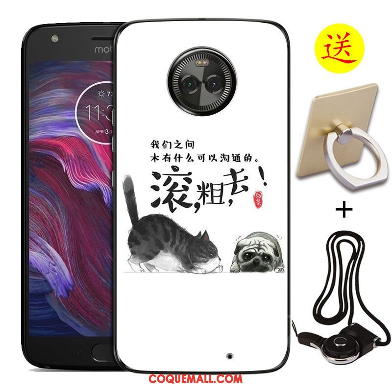 Étui Moto X4 Peinture Téléphone Portable Protection, Coque Moto X4 Noir Incassable Beige