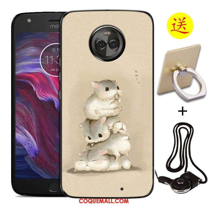 Étui Moto X4 Peinture Téléphone Portable Protection, Coque Moto X4 Noir Incassable Beige