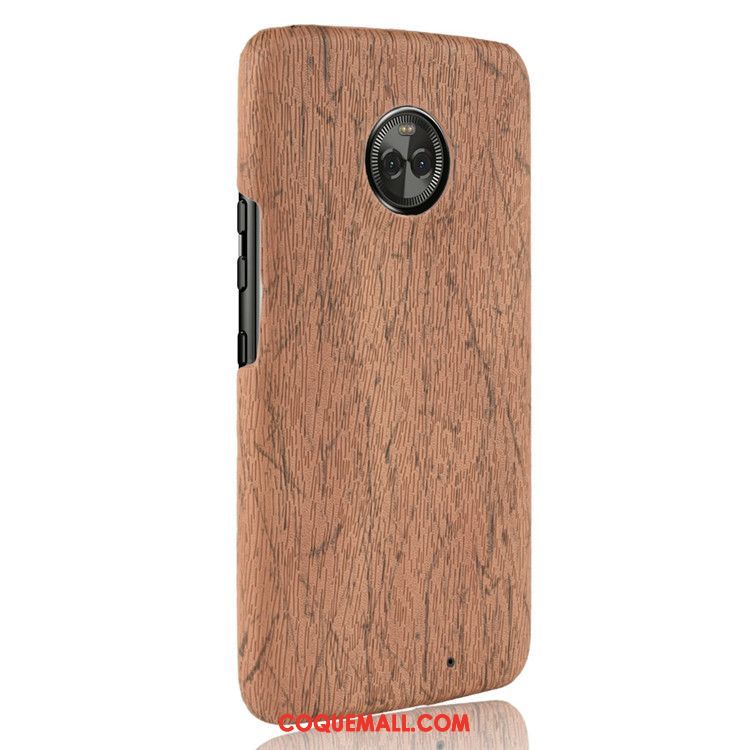 Étui Moto X4 Qualité Difficile Grain De Bois, Coque Moto X4 Légères Téléphone Portable Braun