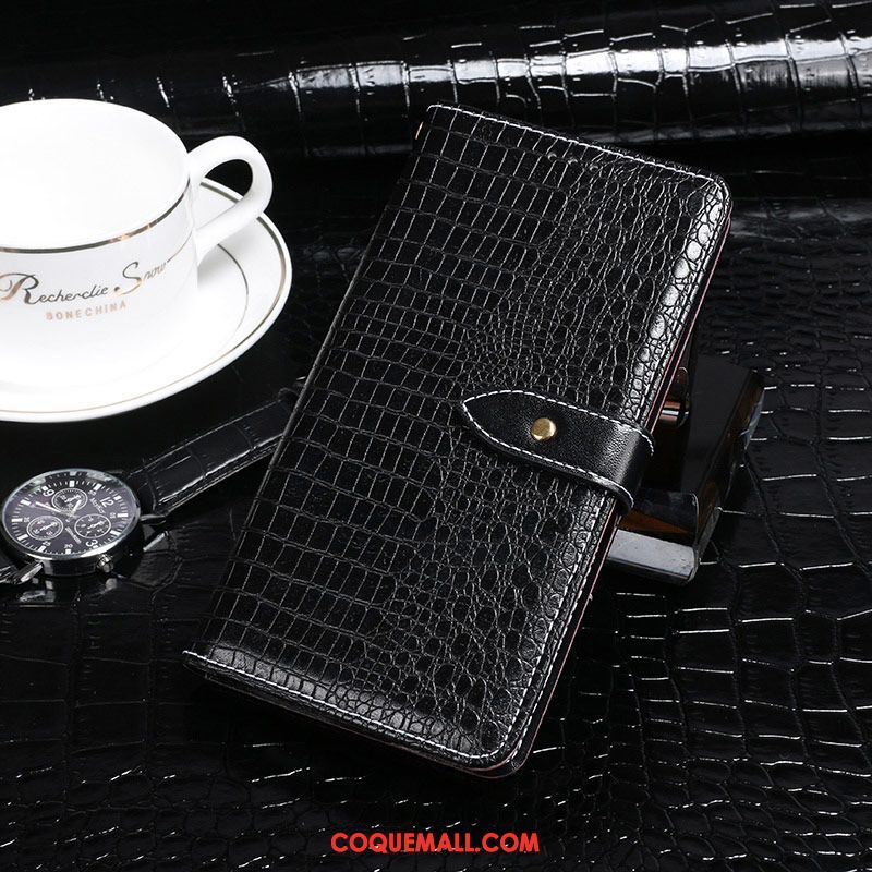 Étui Moto X4 Téléphone Portable Incassable Bleu Marin, Coque Moto X4 Crocodile Modèle Cuir