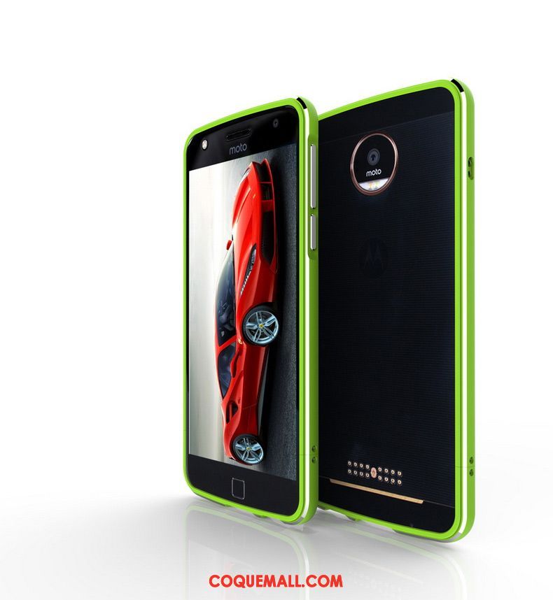 Étui Moto Z2 Play Bleu Téléphone Portable Métal, Coque Moto Z2 Play Incassable Border