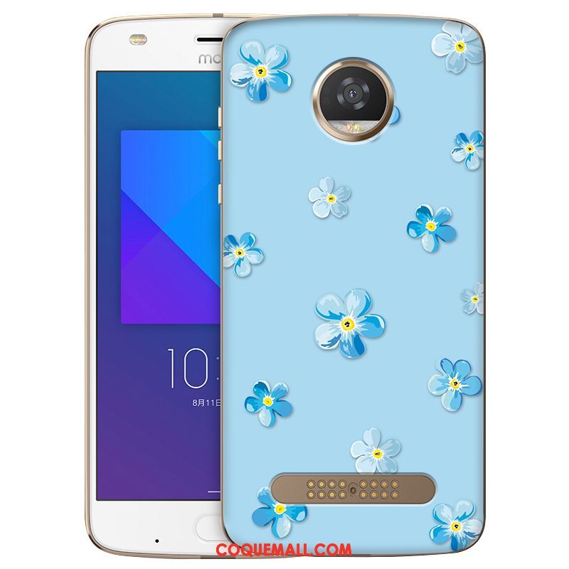 Étui Moto Z2 Play Fluide Doux Peinture Bleu, Coque Moto Z2 Play Téléphone Portable
