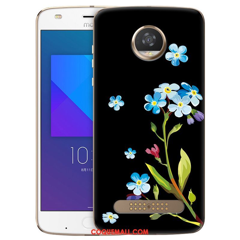 Étui Moto Z2 Play Fluide Doux Peinture Bleu, Coque Moto Z2 Play Téléphone Portable